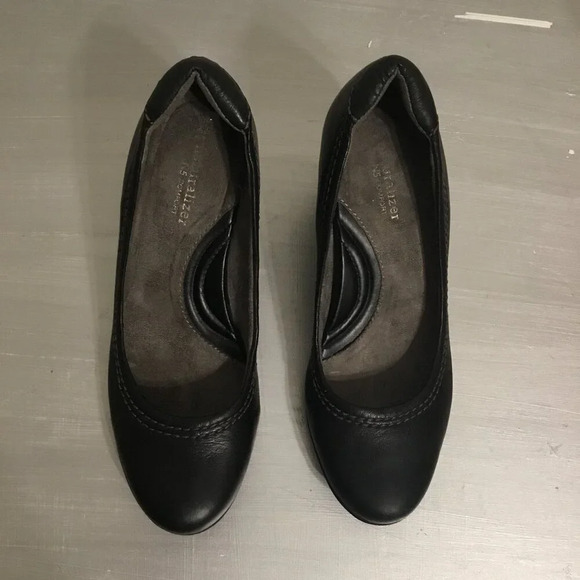 Naturalizer N5 Comfort Lisha Navy Dark Blue Leather Heels Pumps Shoes Sz  7.5M - Picture 9 of 11